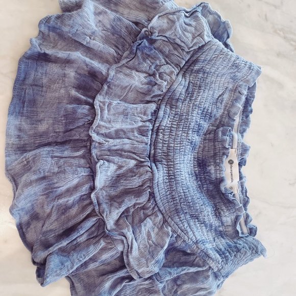 Blue Tye Dye Print Mini Skirt - Picture 3 of 4